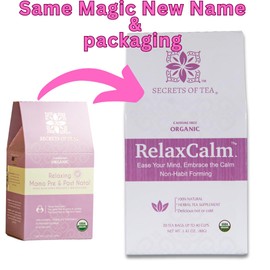 Secrets Of Tea Relaxing Mama Tea - Natural USDA Organic Caffeine Free - Safe for Pregnancy and Breastfeeding - Up to 40 Servings - 20 Count(1 Pack)