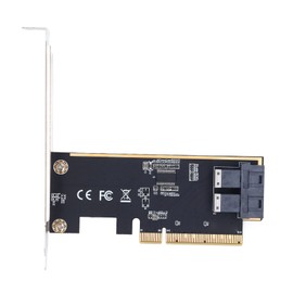 PCIe3.0 X8 to U.2 Adapter Card 64Gbps High Speed PCI Express to Dual Port SFF 8643 Expansion Card for Computer