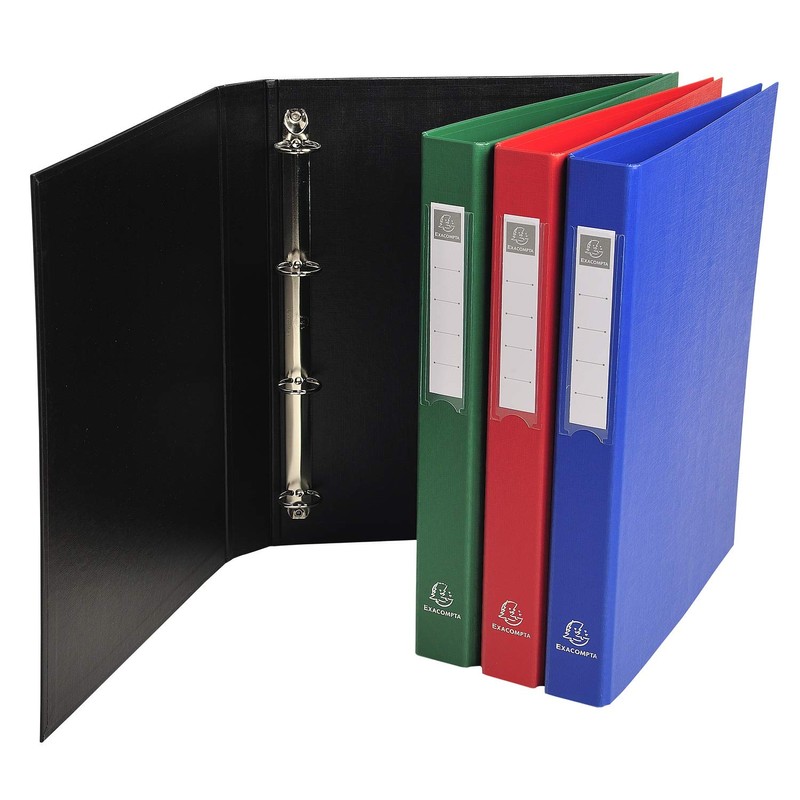 Exacompta 40 mm Plastic 4 O Ring Binder - Yellow
