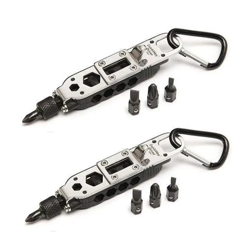 Mini Keychain Multitool for Travel – Stainless Steel Screwdriver, Hex