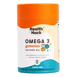 Omega 3 En Gomitas Dha 60 Gummies Para 1 Mes Health Hack Sabor Piña