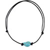 Barch Single Turquoise Necklace Choker Beach on Black Leather Cord
