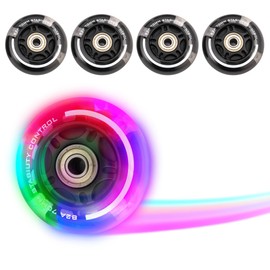 2PM SPORTS 4 Pack 70mm, 82A Inline Skate Wheels with ABEC-7 Bearing, Indoor/Outdoor Inline Skates Wheels - 70 MM
