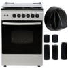 CUIDAKJ Pack of 2 Black Control Knobs with 10 Adaptors
