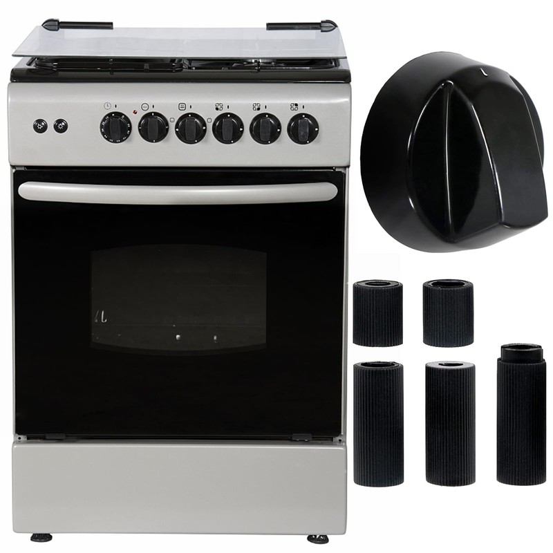 CUIDAKJ Pack of 2 Black Control Knobs with 10 Adaptors