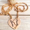 Customized NAME Puzzle Heart Pendant Necklace Interlocking Pair - A