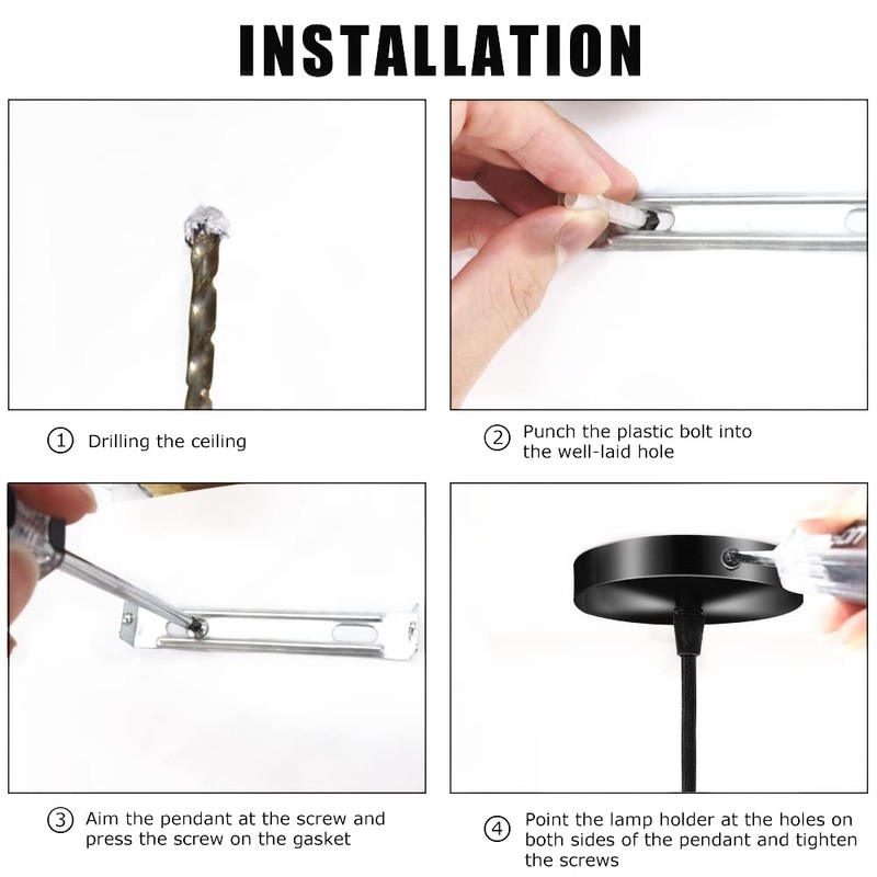 Biqing 3PCS Vintage Pendant Lighting Ceiling Rose Lamp Fitting E27