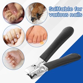 Toe Nail Clippers for Thick Nails,Large Nail Clippers,Heavy Duty Toe Nails Clipper with 1Pcs Toenail File Large Handle Stainless Steel Fingernail for Men and Women Elderly (Black)