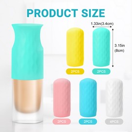 MVVM 12 Pack Silicone Bottle Covers, Traveling Leak Proof Caps Liquids Multiple Sizes Elastic Sleeves For Leak Proofin Fit Travel Size Bottles Toiletries Women Men(Yellow, Green, Blue, Pink, White)