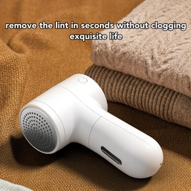 Fabric Shaver Defuzzer, Electric Lint Remover with 5 Speeds, 6 Blades Rechargeable Sweater Shaver with Large Lint Bin, Remove Clothes Fuzz Lint Balls Pills Bobbles