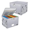 ENGPOW File Box with Lock,Fireproof Document Box with Pockets,Collapsible File