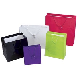 JAM PAPER Matte Horizontal Gift Bags with Rope Handles - XL - 16 x 4 3/4 x 13 - Silver - Sold Individually