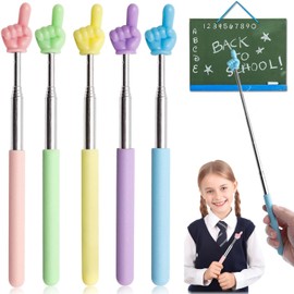 5 punteros telescópicos para profesores, Maestros | Mini punteros Mano Stick Dedo - Dedo para el Aula y la presentación para el Maestro jardín Infantes la Escuela Primaria (Grandes dedos punteros)