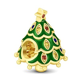 The Christmas tree C Charm 925 Sterling Silver Pendant,Jewelry Beads Gifts for Women Bracelet&Necklace