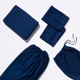 Life Basics by Nourished Life Eco Bamboo Sheet & Pillow Set - Navy, Single