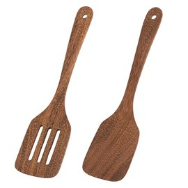 2 Pcs Wooden Spatula for Cooking,Wooden Cooking Utensils Set,Nonstick Pot Spoons,Wooden Utensil Set,Wooden Kitchen Utensils,Wooden Kitchen Utensils Set,Wok Spatula(Size:12.2inch)