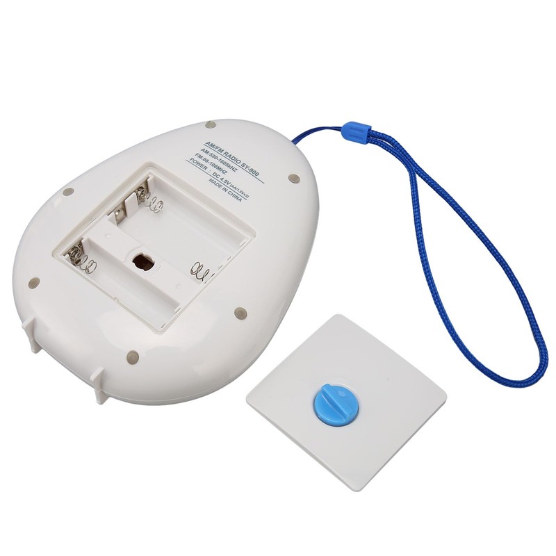 Bathroom Shower Radio, AM/FM Waterproof Speaker, Built-in Speaker with Strap,