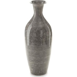 Signature Design by Ashley Brockwich Traditional 16 Inch High-Gloss Vase, Gray