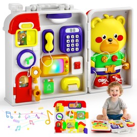 TOY Life Montessori Busy Board for 1-2 Year Old, 20‑in‑1 Baby Musical Toddler Toys, Fine‑Motor & Early Educational Baby Montessori Toys for Toddler 1‑3 Year Old Boys Girls Christmas Birthday Gift