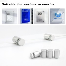 HJIAMA Pack of 4 Glass Holders, Glass Clamp with Mounting Accessories, Glass Plate Holder, Not Easily Deformed, Suitable for Thickness 6 mm, for Glass Wall Mirrors