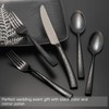 Kelenfer Flatware Set Silverware Set 20 Pieces Mirror Finished Black