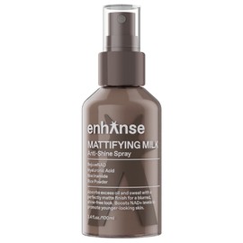 ENHANSE Mattifying Milk Anti Shine Matte Spray for Men, Hydrating Hyaluronic Acid, Rice Powder, RejuveNAD, Liquid Powder to Blur Pores & Control Shine, Clean, Oily Skin, 3.4 Fl Oz