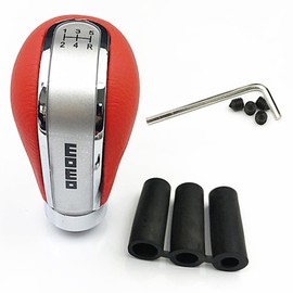 Keedin Car Gear Shift Knob, 5 Speed Manual Shift Lever Stick, Universal Leather Gear Shift Lever with 3 Shifter Adapter 8mm 10mm 12mm, Accessories Auto Parts for Manual Car, Truck, Off-Road Vehicles