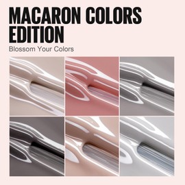 TOMICCA 6 Colours, UV Nail Varnish, Rose, Nude, Grey Set, Gel, Shellac Nail Varnish, Autumn Colours, Soak Off, UV/LED, Gift, for Nail Art Beginners, Salon, DIY at Home, 8 ml