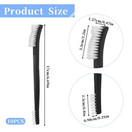 Double-Sided Cleaning Brush Set, 10 Pieces Nylon Cleaning Brushes with Two Ends, Mini Plastic All-Purpose Brushes with Stiff Bristles, Small Detailing Joint Brushes for Kitchen, Sink, Bathroom