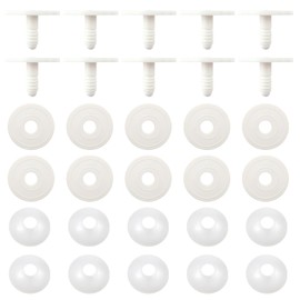 TOAOB 10 Set Doll Joints 45 mm White Plastic Animals Joints Safety Joints for Doll Making Limbs and Head Joints