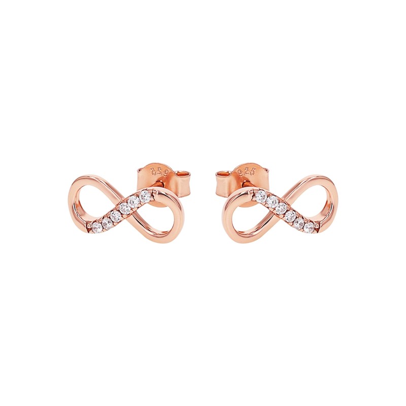 Amor Infinity Women's Stud Earrings 12 mm 925 Silver Rose
