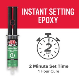 J-B Weld InstantWeld - Clear, 2 Minute Set Epoxy Adhesive, Static Mixer No Mess Application - 14ml