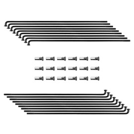 TSTRAUM 13G Bicycle Spokes 18 Pieces with 18 Brass Nipples (Length 14 mm), 220-280 mm, Diameter 2.2 mm E-Bike Steel Spokes, for MTB, Downhill, Tricycle Bicycle, Wheelchair and More. (Black, 225 mm)