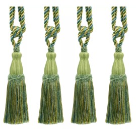 DÉCOPRO Tassel Tieback, Style# TBC085, Color# PR17 - Summer Green [Set of 4]