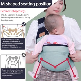 HINATAA Breathable Baby Sling, Adjustable Baby Carrier, Baby Carrier Wrap, Quick Dry, Thick Shoulder Straps for 0-36 Months Baby (Green a)