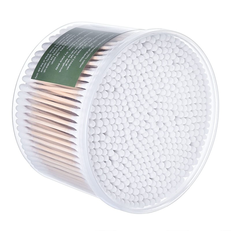 MONCOM Cotton Swabs 500 Count Double Round Thick Tips |