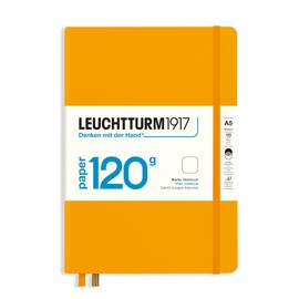 LEUCHTTURM1917 367125 Notebook Medium (A5), Edition 120, Hardcover, 203 Numbered Pages, Rising Sun, Plain with 120g/sqm Paper
