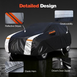 Minivan Car Cover for Honda Odyssey 100% Waterproof All Weather, Heavy Duty Outdoor Full Exterior Covers Rain Sun Wind UV Protection.