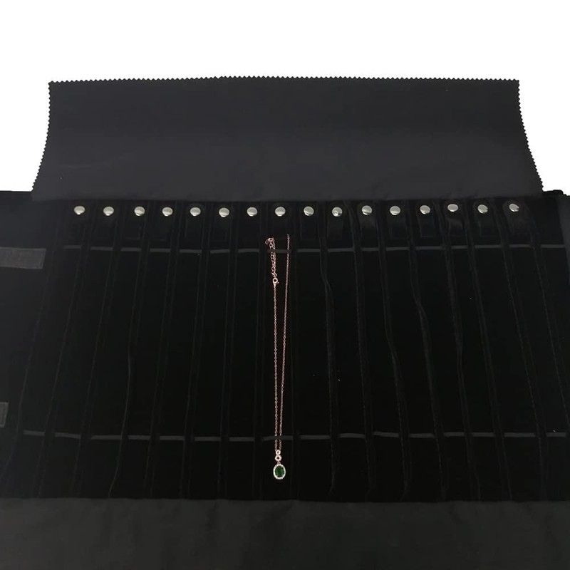 treachi Portable Jewelry Roll Necklace Travel Storage Displays Holder 16