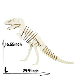 ARMLAZER Big Dinosaur 36 inch.3D Wood Puzzle Dinosaur Block DIY Home Decor Handmade Skeleton Dinosaur DIY…Dinosaur Large 62cm (Large)