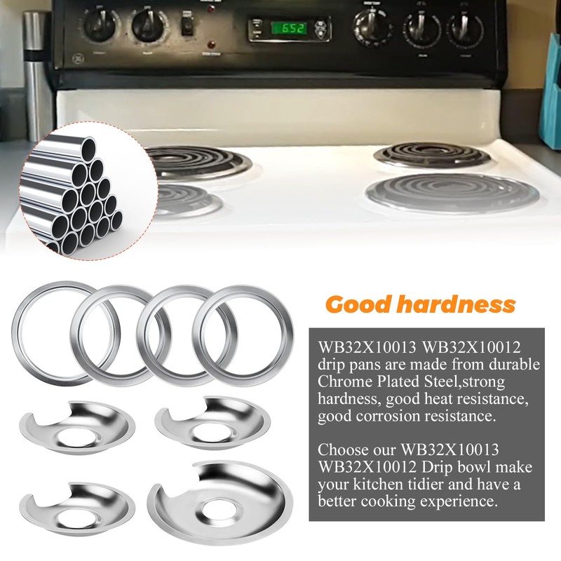Electric Stove Burner Drip Pan 1 Large 8 Inch WB32X10013