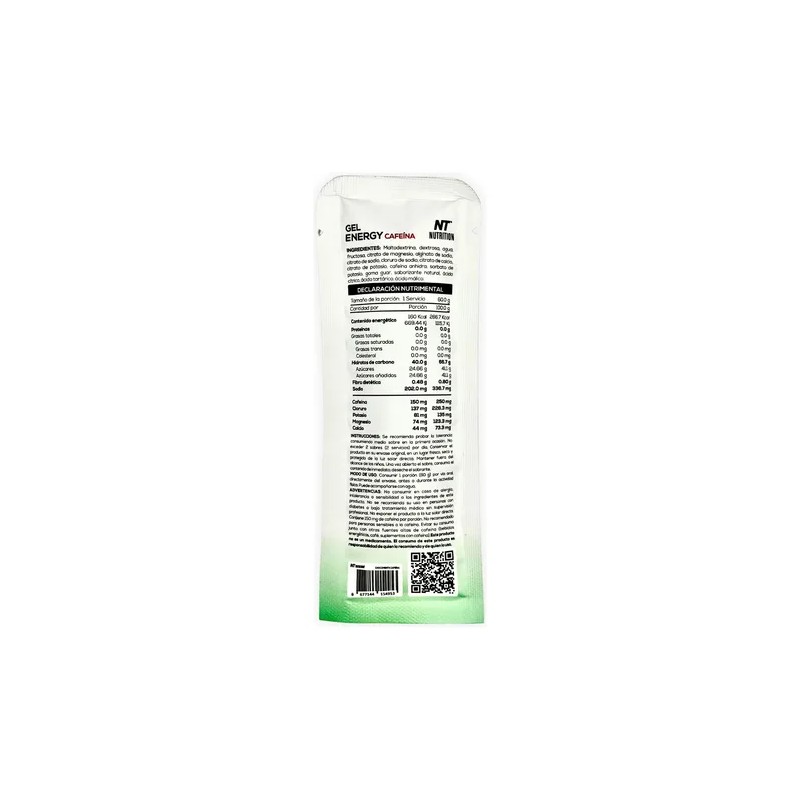 Nt Nutrition Gel Energetico Con 150 Mg Cafeina 20 Piezas