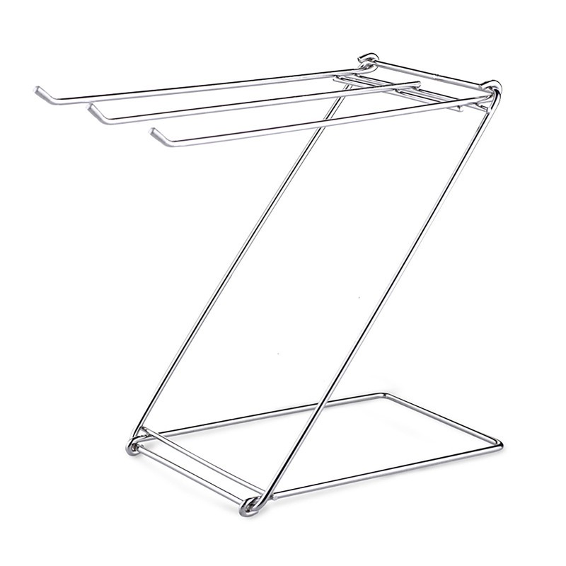 Foldable Floor Towel Holder Stainless Steel Z Shaped 3 Bars
