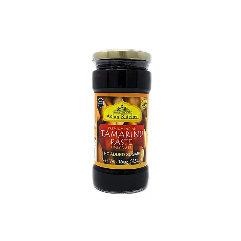 Asian Kitchen Tamarind Paste Puree (Imli) 16oz (454g) 1lb Glass