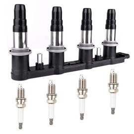 HAYIAUTO UF620 Ignition Coils Pack & 4PCS Iridium Spark Plugs Compatible with Chevy Cruze Sonic Aveo Aveo5 Pontiac G3 2011 2012-2018 1.6L 1.8L L4 Coil Pack Replace#90919-02247,C1646,5C1703,96476983
