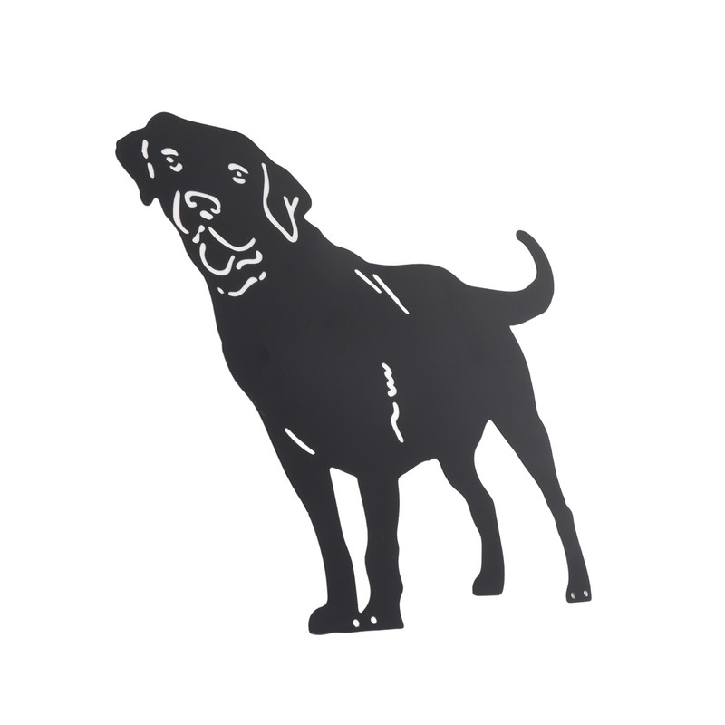 Metal Dog Statue Garden Stake Labrador Silhouette Animal Sculpture for