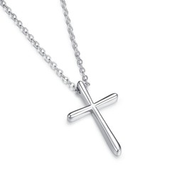 GAVU 925 Sterling Silver Necklace for Women, Women's Silver Cross Necklace, Small Cross Necklace for Women