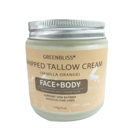 Beef Tallow for Skin Care - Support Skin Barrier Natural Lotion，100% Grass Fed Whipped Tallow Cream，Natural Face & Body Care, Deep Hydration, Anti-Aging, Sensitive Skin Safe, 4 OZ