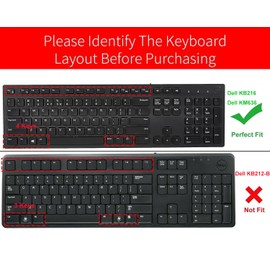 Keyboard Cover for Dell KM636 Wireless Keyboard & Dell KB216 Wired/Dell Optiplex 5250 3050 3240 5460 7450 7050/Dell Inspiron AIO 3475/3670/3477 All-in One Desktop Keyboard Cover Skin, Light Purple
