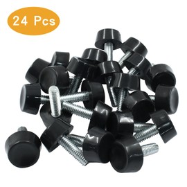 Zorveiio 24 Pcs M6 Furniture Leveling Feet Adjustable Table Levelers Chair Glide Leveling Screw in Threaded for Patio Furniture Tables Chairs